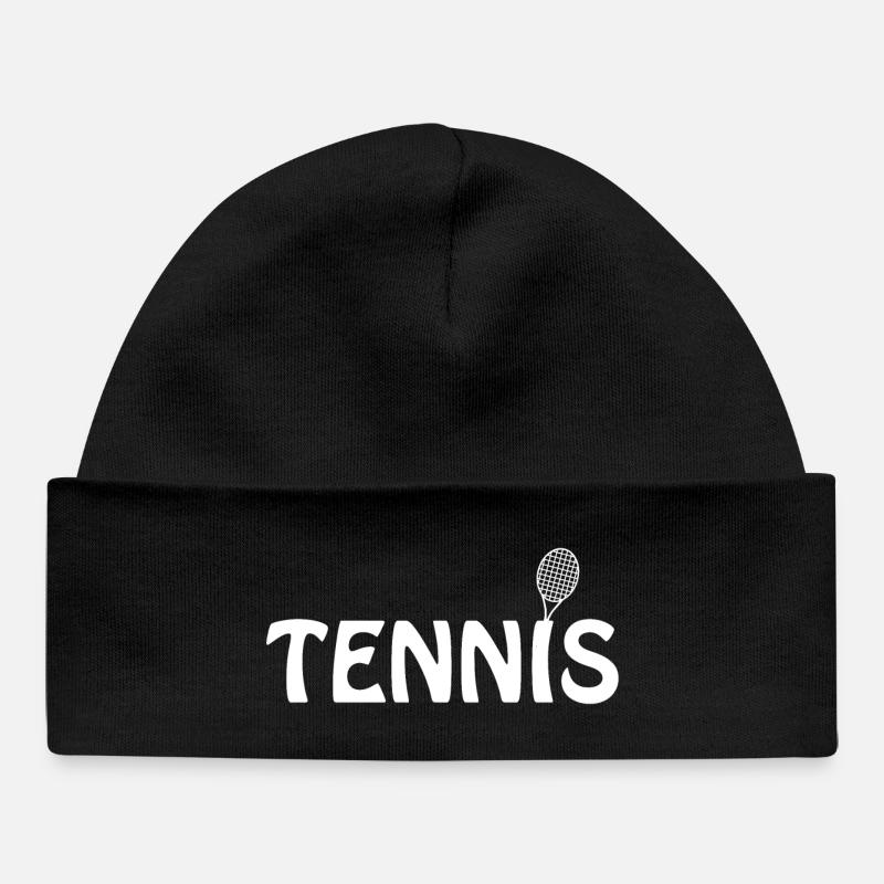 Texte de raquette de tennis blanc - Bonnet bébé bio - noir