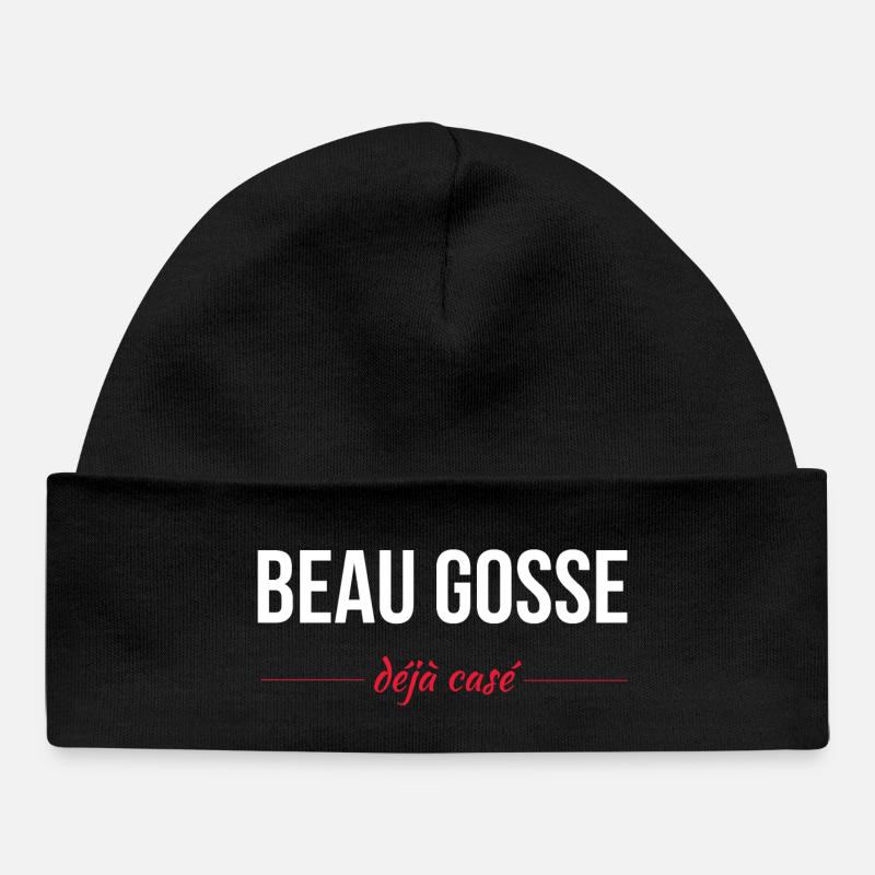 Beau gosse déja casé - Bonnet bébé bio - noir