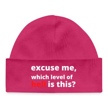 Funny Sarcastic Saying - Baby Organic Beanie - hot pink - Front