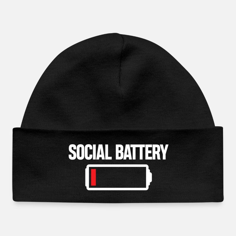T-shirt Social Battery Icon - Bonnet bébé bio - noir
