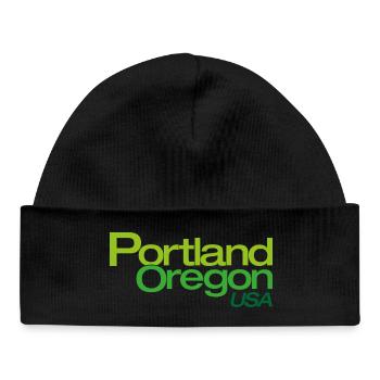 Portland Gradient City Logo - Bonnet bébé bio - noir - Devant