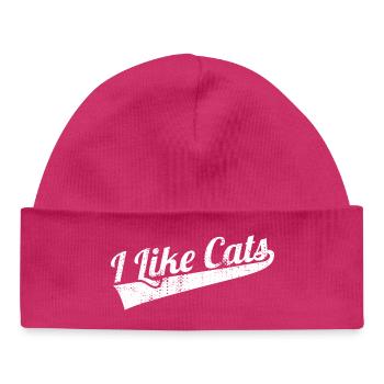 I like cats - Baby Organic Beanie - hot pink - Front
