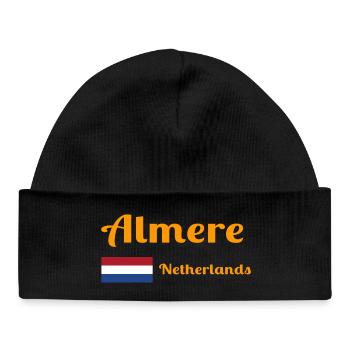 Almere Niederlande - Stilvolle Drucke - Baby Organic Mütze - Schwarz - Vorne