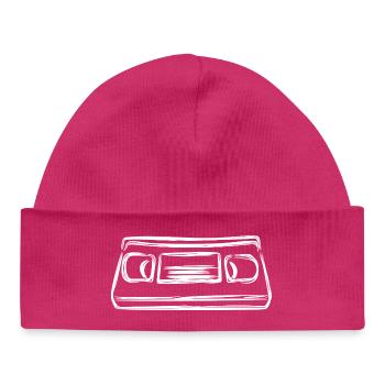 Cassette vidéo - Bonnet bébé bio - hot pink - Devant