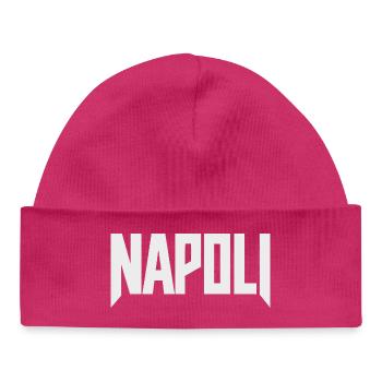 Naples - Naples lettrage blanc - Bonnet bébé bio - hot pink - Devant