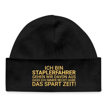 Forklift Driver Save Time Forklift Driver - Baby Organic Beanie - black - Front