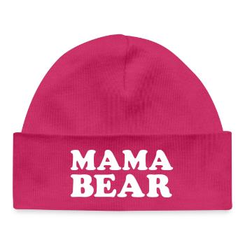 MAMA OURS – Déclaration rétro - Bonnet bébé bio - hot pink - Devant