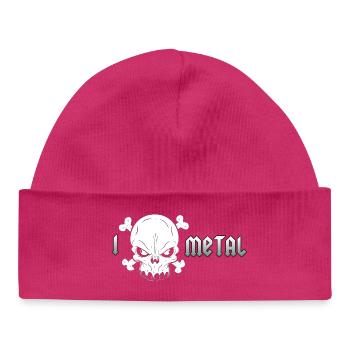 Extreme Metal Skull - Baby Organic Beanie - hot pink - Front
