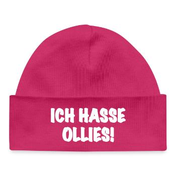 Ich hasse Ollies - Skateboarding Skater Trick - Baby Organic Mütze - hot Pink - Vorne