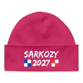 Sarkozy 2027 Humor Politik Wahlen - Baby Organic Mütze - hot Pink - Vorne