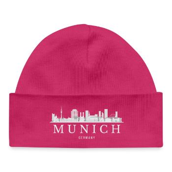 Münchner Skyline, München, Deutschland - Baby Organic Mütze - hot Pink - Vorne