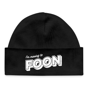Je déménage à Foon - Bonnet bébé bio - noir - Devant