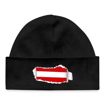 Cracked Austria Flag - Baby Organic Beanie - black - Front