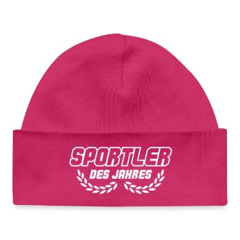 Sportsman of the Year Emblem - Baby Organic Beanie - hot pink - Front
