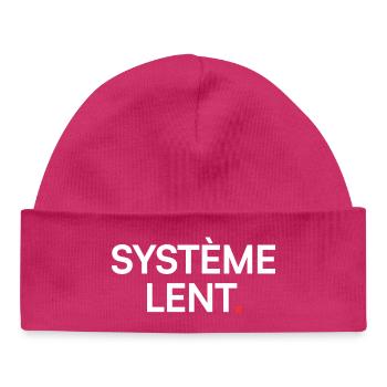 Langsames System, Humor, Müdigkeit, Arbeit - Baby Organic Mütze - hot Pink - Vorne