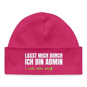 Lasst mich durch, ich bin Admin – Sudo Make Way - Baby Organic Mütze - hot Pink - Vorne
