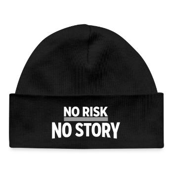 NO RISK NO STORY Adventure Statement - Baby Organic Beanie - black - Front
