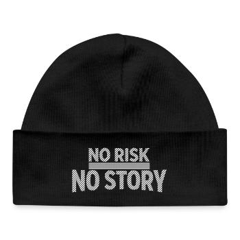 NO RISK NO STORY Adventure Statement - Baby Organic Beanie - black - Front