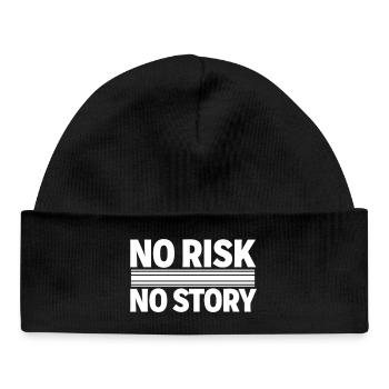NO RISK NO STORY Adventure Statement - Baby Organic Beanie - black - Front