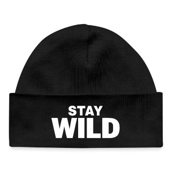 STAY WILD Adventure Freedom Statement - Baby Organic Beanie - black - Front