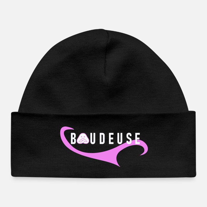 Logo Boudeuse  - Bonnet bébé bio - noir