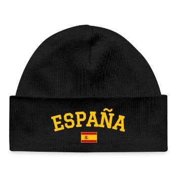 Spanien Flagge Design - Baby Organic Mütze - Schwarz - Vorne