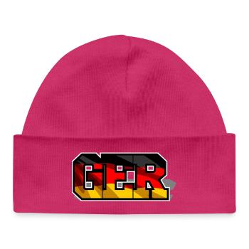 Germany GER Block Writing Football Shirt - Baby Organic Beanie - hot pink - Front