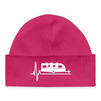 Herzschlag Caravan Silhouette - Baby Organic Mütze - hot Pink - Vorne