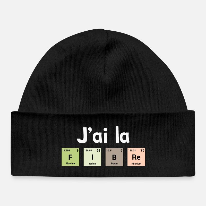 J'ai la fibre - éléments périodiques - Bonnet bébé bio - noir
