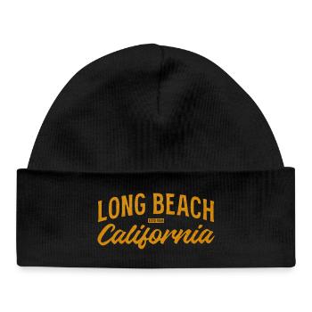 Long Beach California Retro Logo - Baby Organic Beanie - black - Front