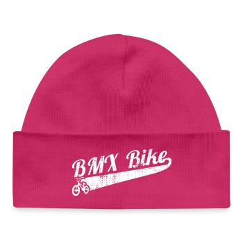 BMX Slogan - Baby Organic Beanie - hot pink - Front