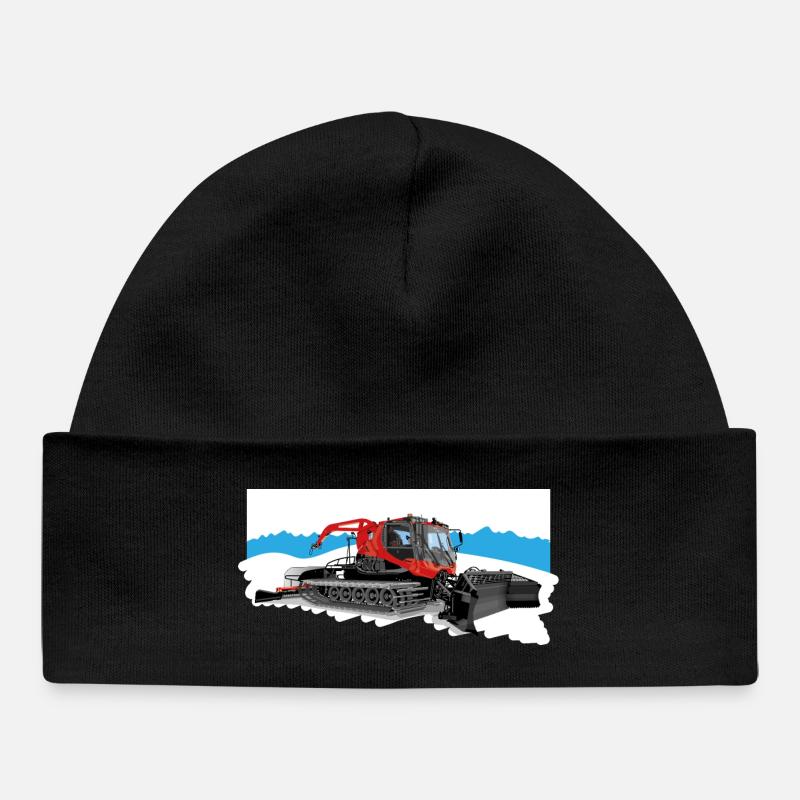 Dameuse au travail dans la neige - Bonnet bébé bio - noir