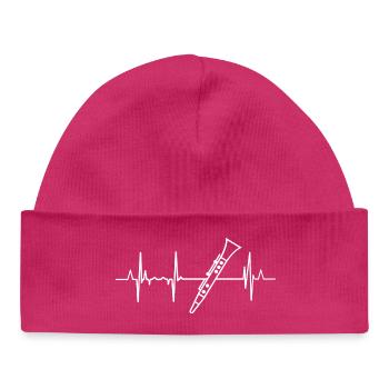Clarinet heartbeat - Baby Organic Beanie - hot pink - Front