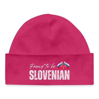 Slowenischer Stolz, hergestellt in Slowenien - Baby Organic Mütze - hot Pink - Vorne