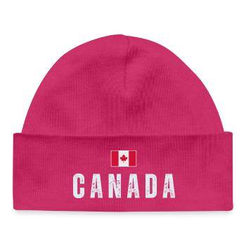Drapeau canadien, patriote canadien - Bonnet bébé bio - hot pink - Devant