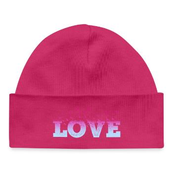 Liebe Love Herz Vögel Romantisch Ich Liebe Dich - Baby Organic Mütze - hot Pink - Vorne