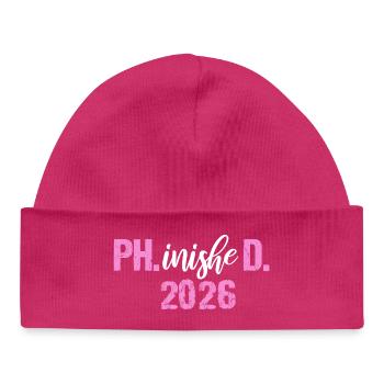 Doctor 2026 Degree Philistine Dissertation PhD - Baby Organic Beanie - hot pink - Front