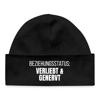 Statut relationnel amoureux et agacé - Bonnet bébé bio - noir - Devant