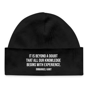 Kant Experience Quote Typography - Baby Organic Beanie - black - Front