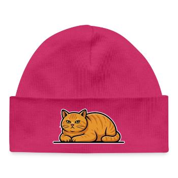 Vintage-rote Katzen-Tabby liegt still und leise Porträt - Baby Organic Mütze - hot Pink - Vorne
