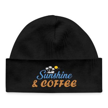Sunshine & Coffee Beach Vibes Summer Sun Gifted - Baby Organic Beanie - black - Front