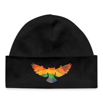 Colored OWL - Baby Organic Beanie - black - Front