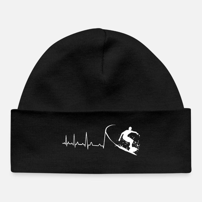 Battement de cœur du surfeur - Bonnet bébé bio - noir