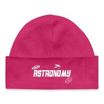 Astronomie - Bonnet bébé bio - hot pink - Devant