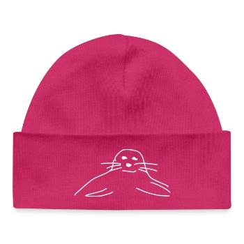seal seals seal seals animals - Baby Organic Beanie - hot pink - Front