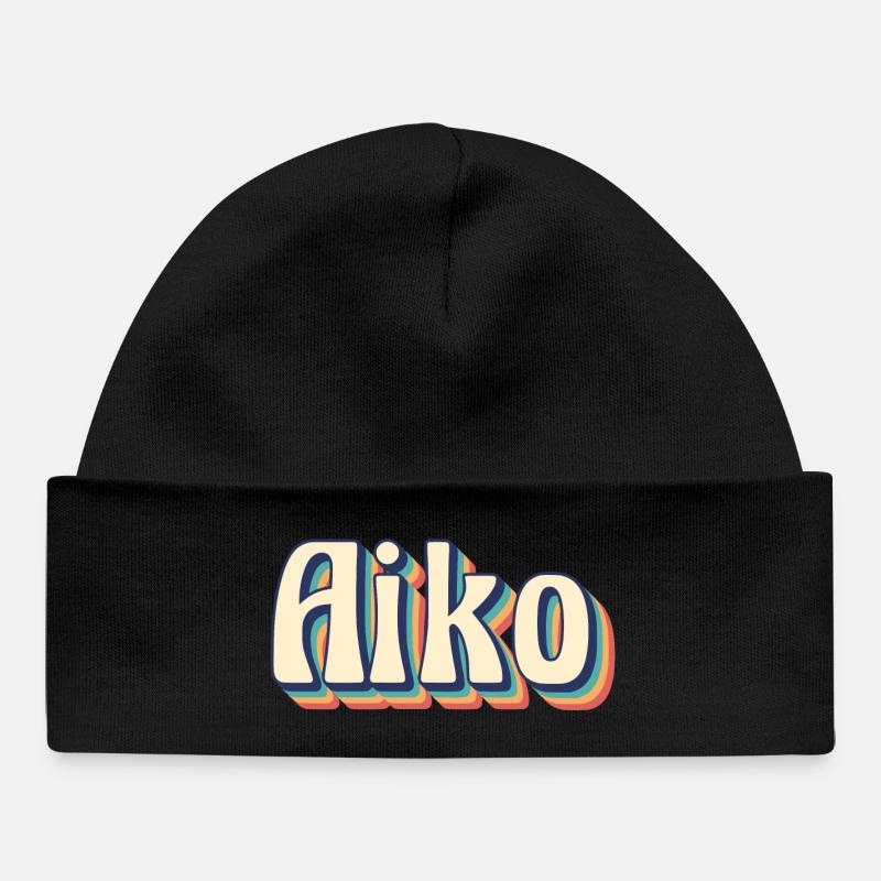 Vintage rétro Aiko T-Shirt T-Shirt idée cadeau - Bonnet bébé bio - noir