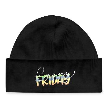 Happy Friday Lettering Finally Weekend Freetime - Baby Organic Beanie - black - Front
