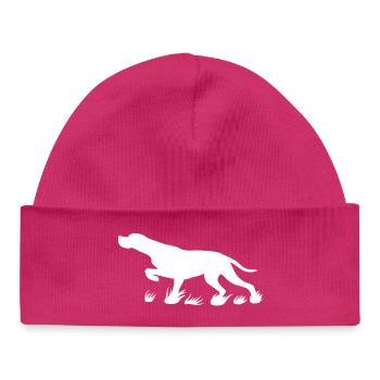 Pointeur saillant (blanc) - Bonnet bébé bio - hot pink - Devant