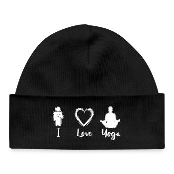 J’adore le yoga - Bonnet bébé bio - noir - Devant