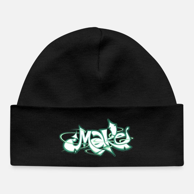 Le mot vert fait des graffitis - Bonnet bébé bio - noir